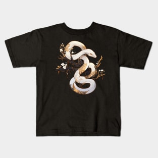 Gothic Golden Snake Kids T-Shirt